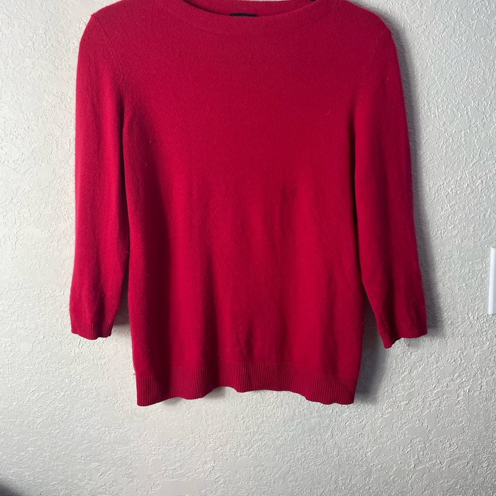 Talbots Red Cashmere Crew Neck Sweater Sz S